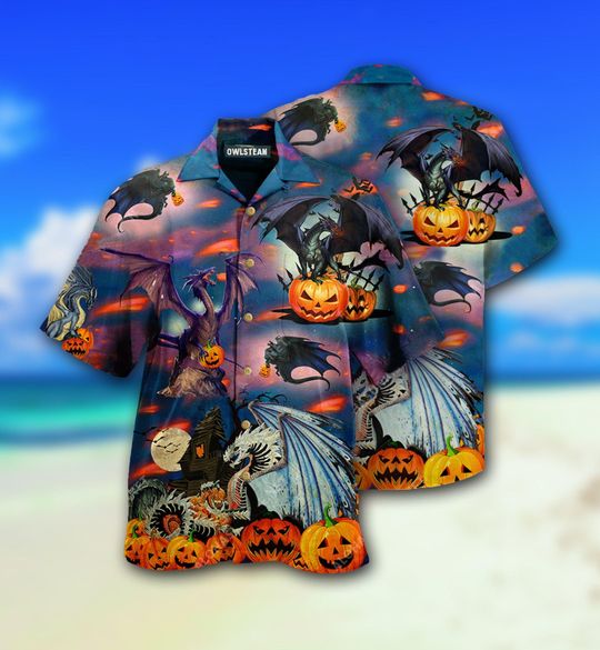Dragon And Halloween Scaredy Hawaiian Shirt