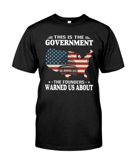 American map this is the government the founders warned us about 3d shirt 1