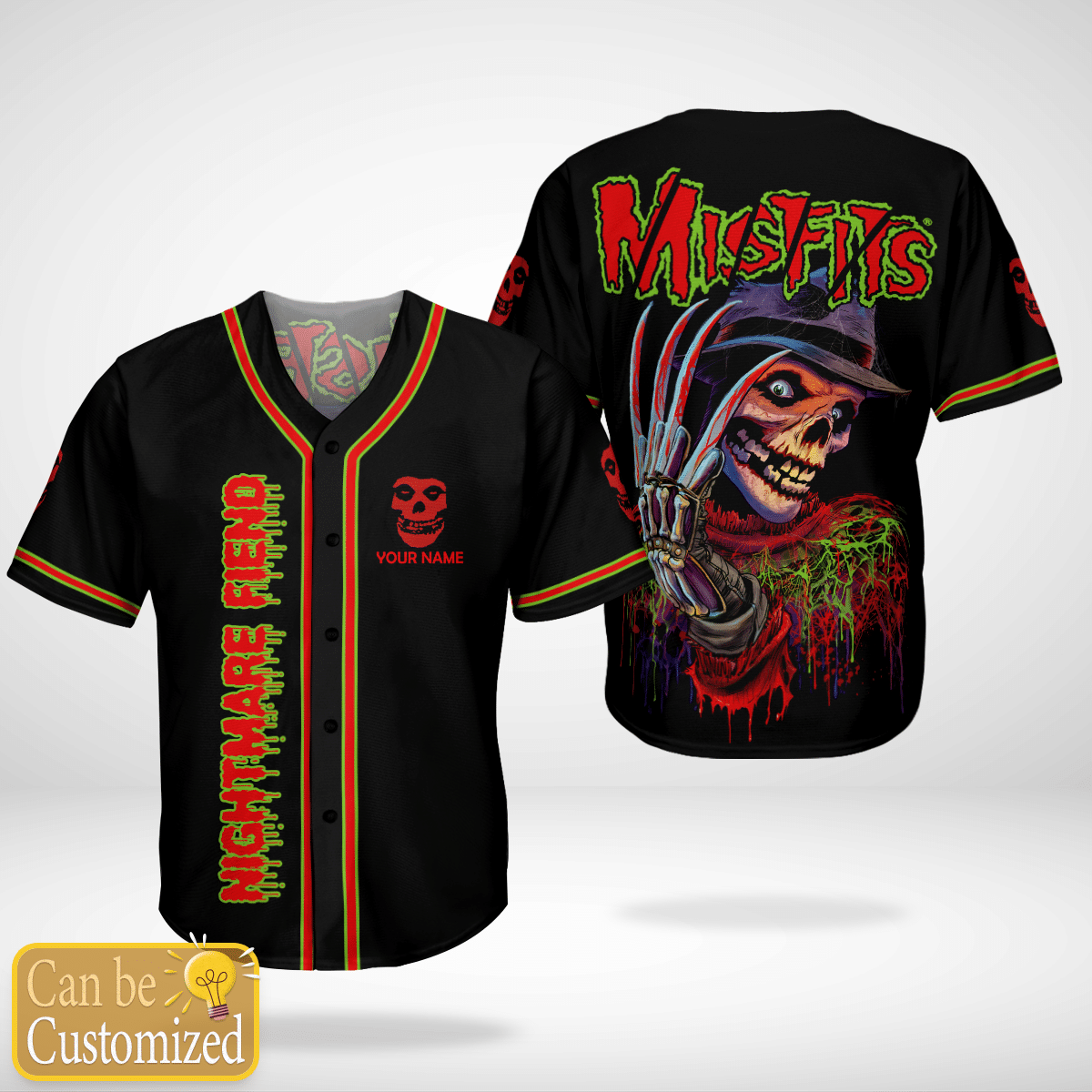 Nightmare Fiend Misfits Custom Name Baseball Jersey Shirt