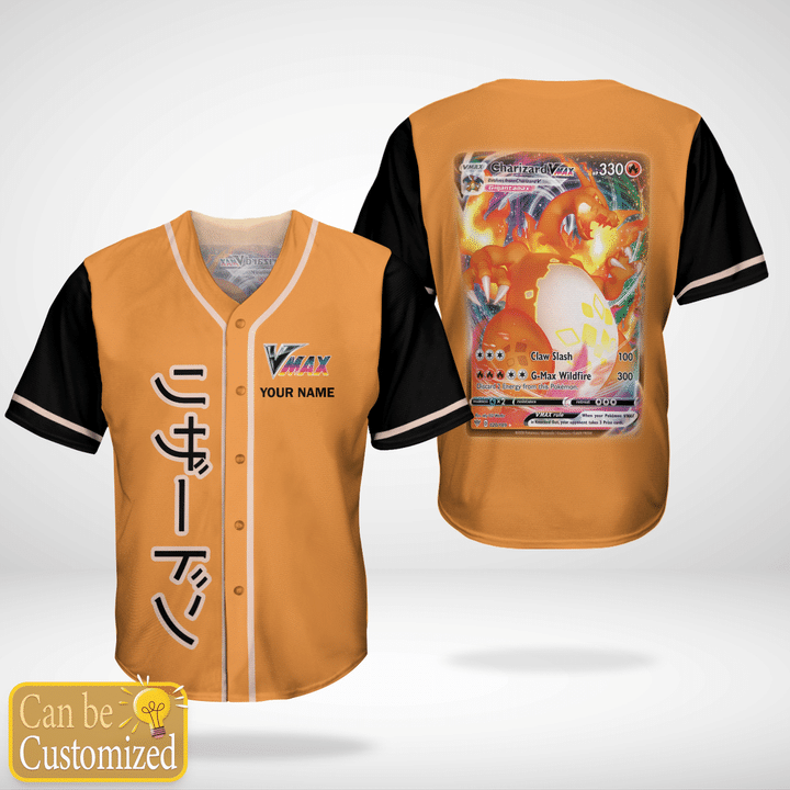 Pokemon Charizard Custom Name Baseball Jersey Shirt 1