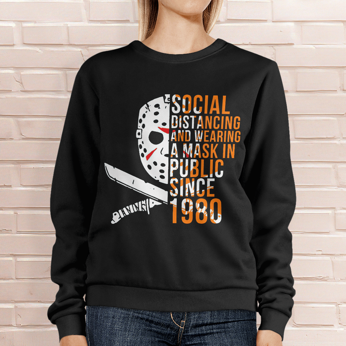Social distancing and wearing a mask in public since 1980 Jason Voorhees shirt hoodie 3