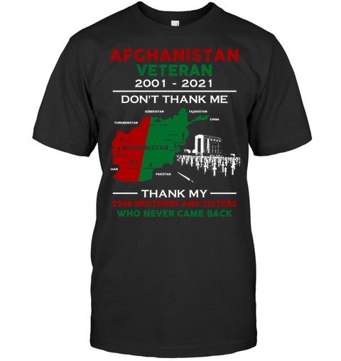 Afghanistan Veteran thank my 2248 brothers and sisters who never came back map shirt hoodie