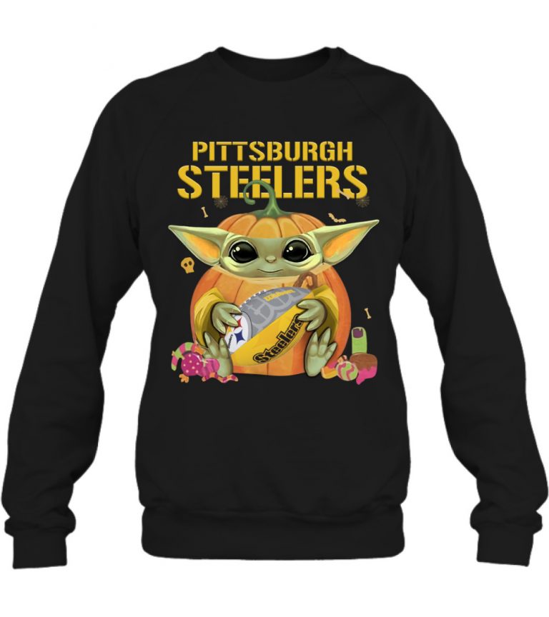 Baby Yoda Pumpkin NFL Pittsburgh Steelers Shirt, Hoodie 3