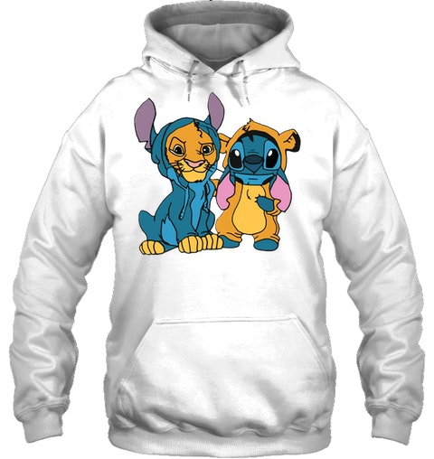 Stitch And Lion King Simba Shirt Hoodie2
