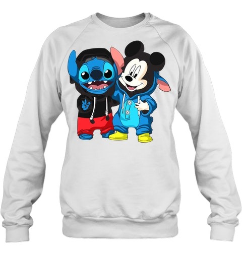 Stitch and Mickey Mouse shirt hoodie 2