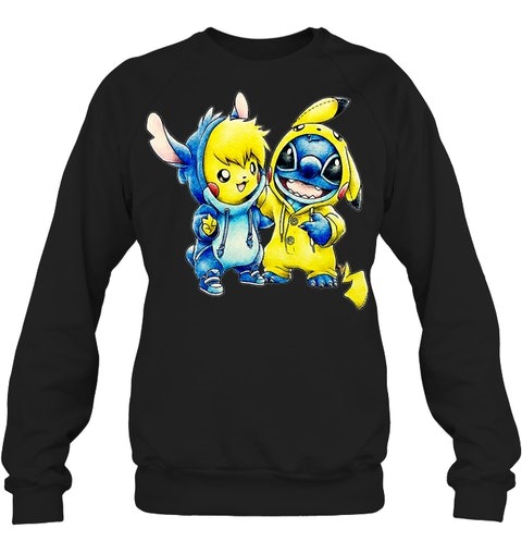 Stitch and Pikachu shirt hoodie 2