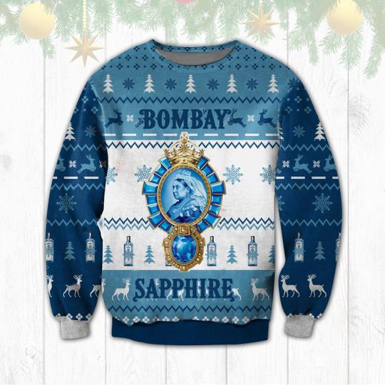 Bombay Sapphire Beer Christmas Ugly Sweater