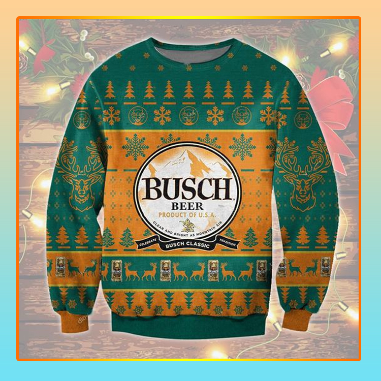 Busch Beer Christmas Ugly Sweater2