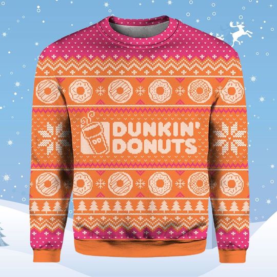 Dunkin Donuts Beer Christmas Ugly Sweater