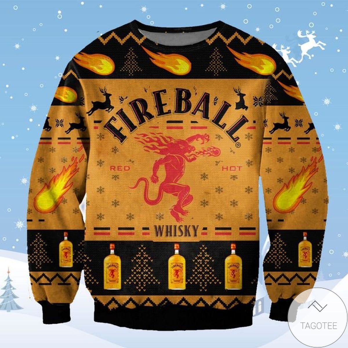 Fireball Whiskey Christmas Ugly Sweater
