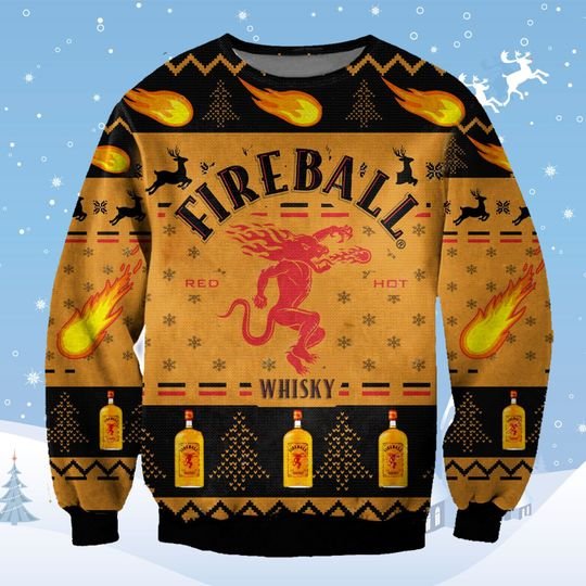 BEST Fireball Whiskey Christmas Ugly Sweater 4