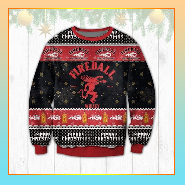 Fireball Whisky Beer Christmas Ugly Sweater1