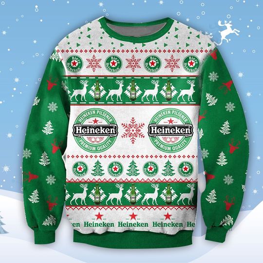 Heineken Beer Christmas Ugly Sweater