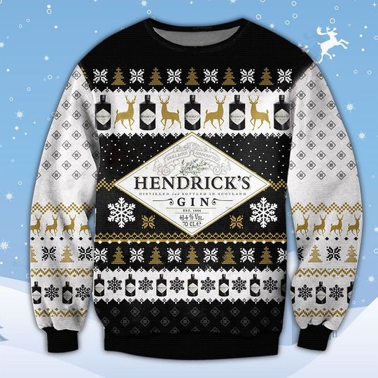Hendeicks Gin Beer Christmas Ugly Sweater