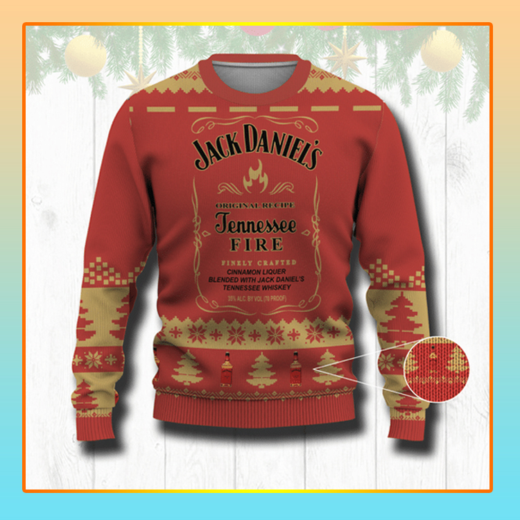 Jack Daniels Tennessee Fire Beer Christmas Ugly Sweater1