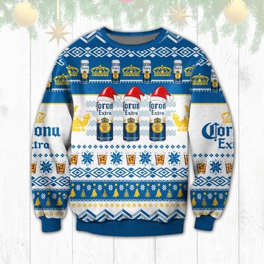 KZFHvCnV Corona Extra Beer Christmas Ugly Sweater