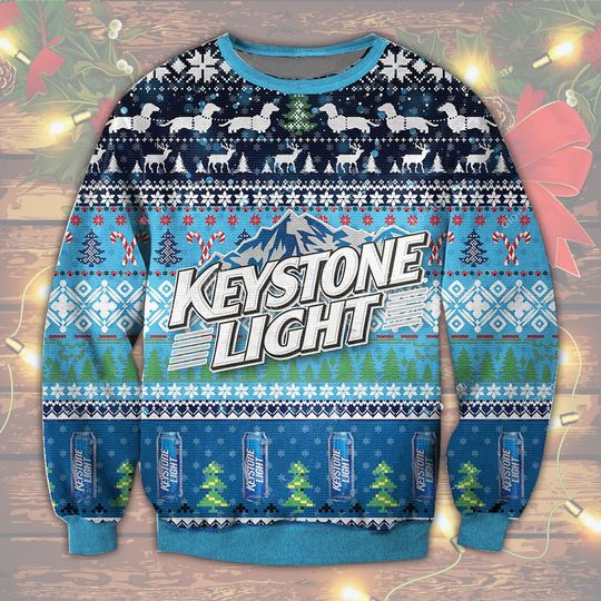 Keystone Light Beer Christmas Ugly Sweater