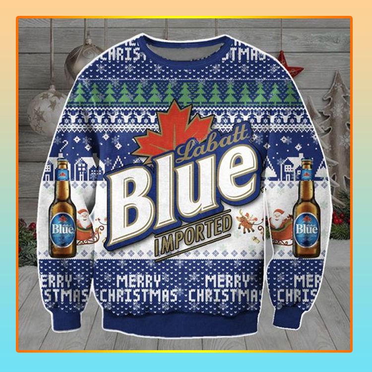 Labatt Blue Imported Beer Christmas Ugly Sweater1