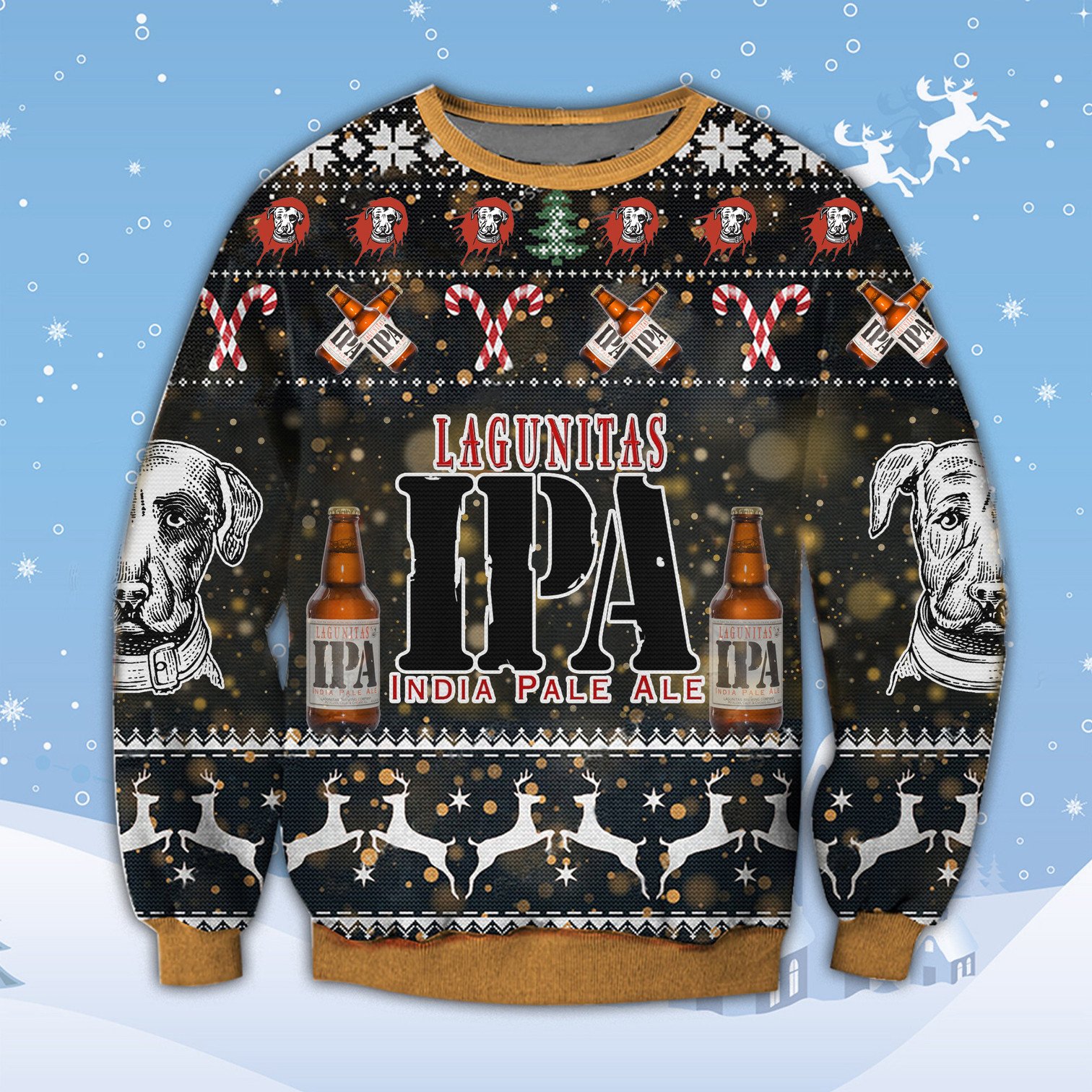 Lagunitas IPA Beer Christmas Ugly Sweater
