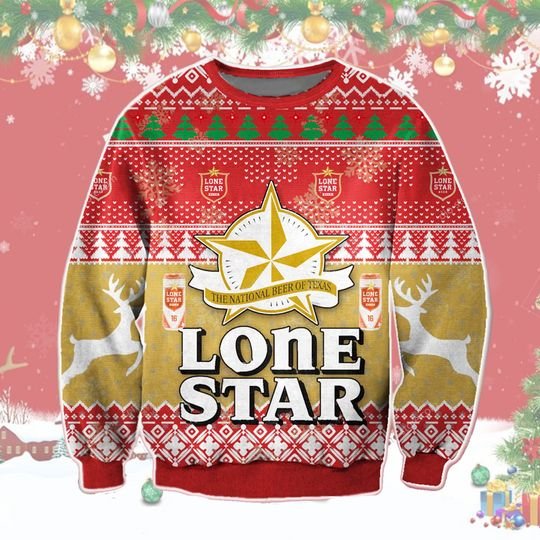 Lone Star Beer Christmas Ugly Sweater