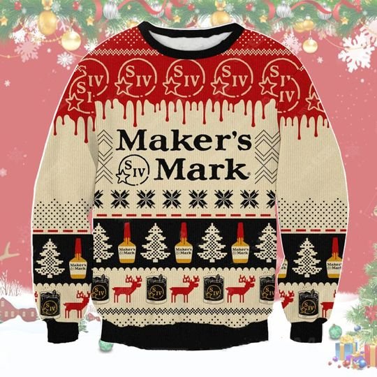 Makers mark Beer Christmas Ugly Sweater