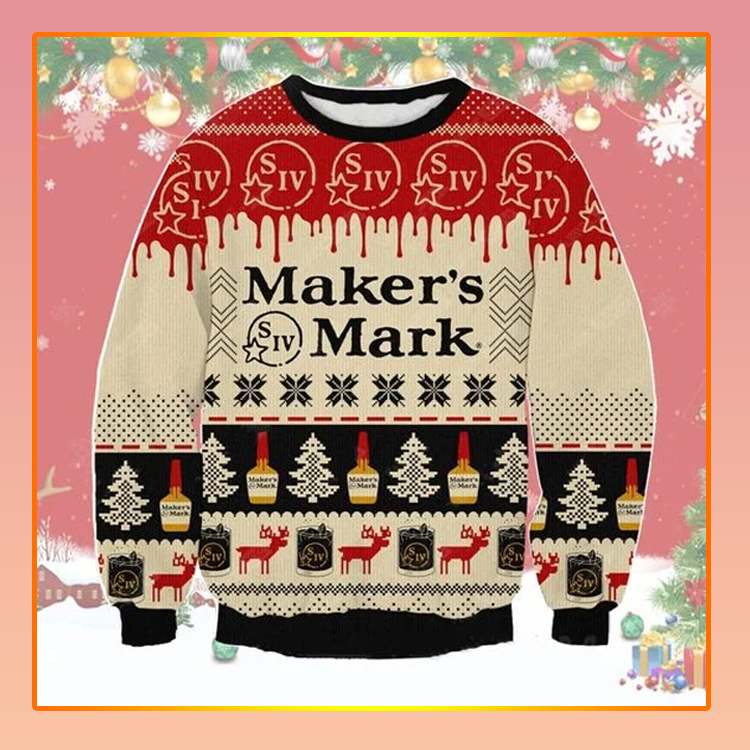 Makers mark Beer Christmas Ugly Sweater1
