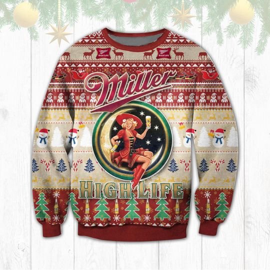 Miller Highlife Christmas Ugly Sweater
