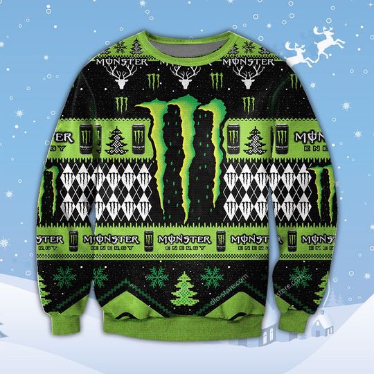 Monster Energ Christmas Ugly Sweater