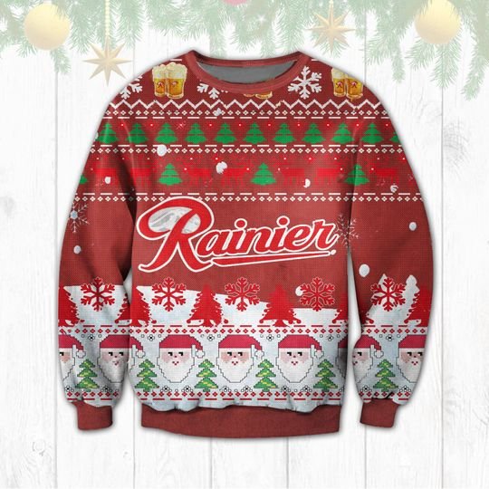 Rainier Beer Christmas Ugly Sweater