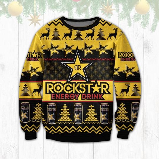Rocks Star Energy Drink Christmas Ugly Sweater