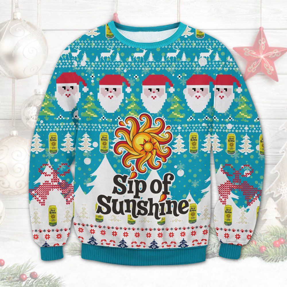 Sip Of Sunshine Beer Christmas Ugly Sweater