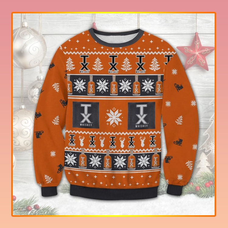 TX Blended Whiskey Beer Christmas Ugly Sweater1