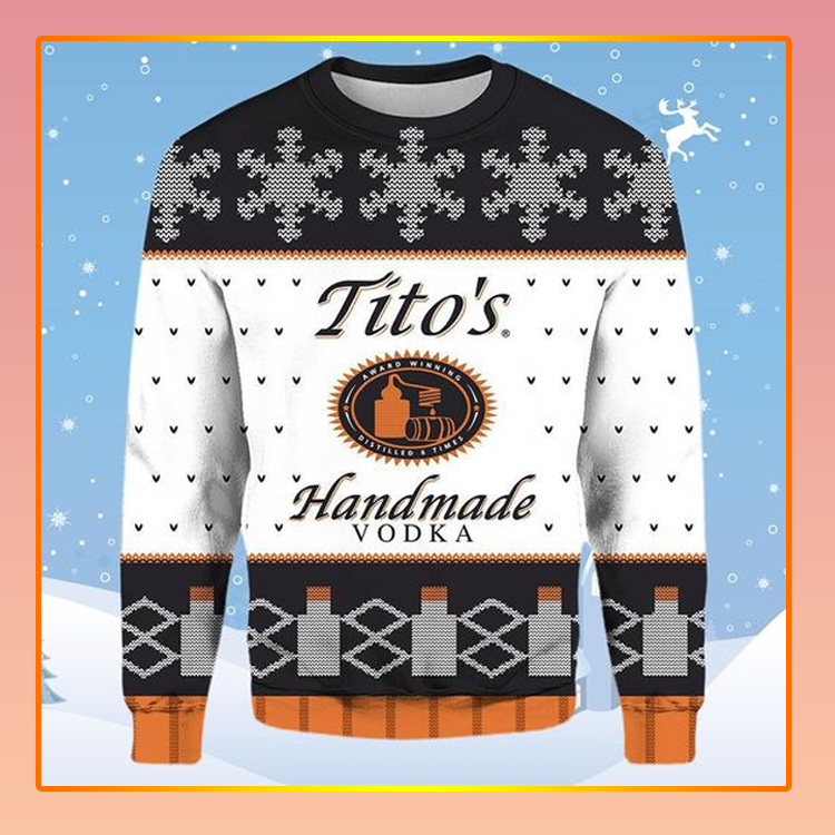 Titos handmade Vodka Beer Christmas Ugly Sweater1