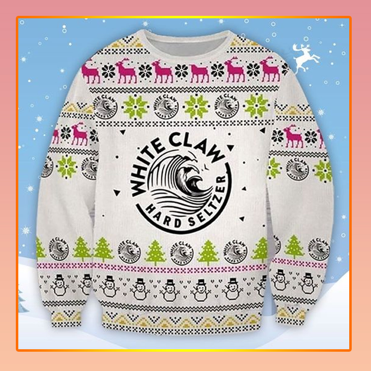 White Claw Hard Seltzer Beer Christmas Ugly Sweater1