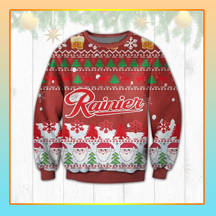 BEST Rainier Beer Christmas Ugly Sweater 4