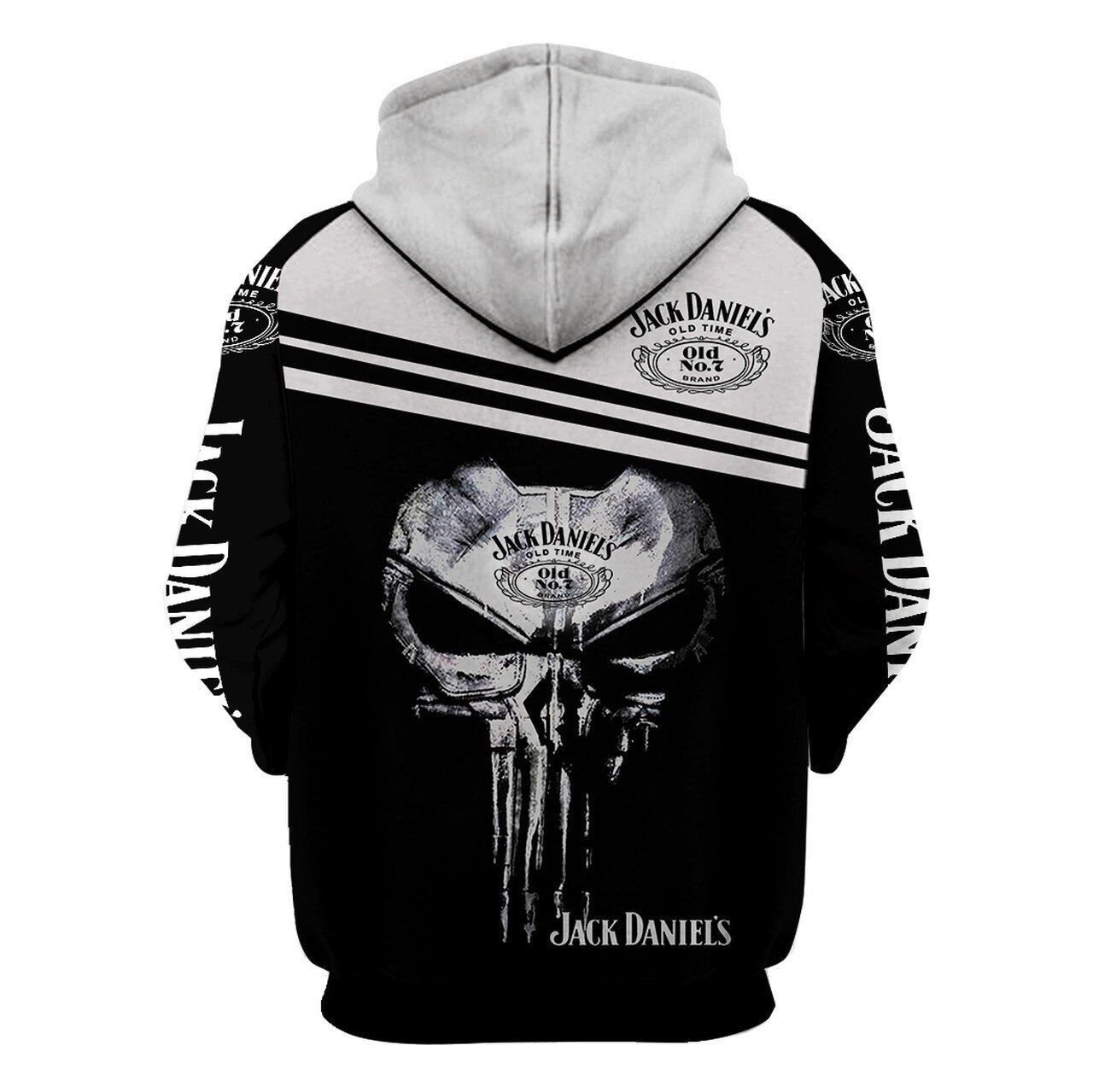 Alternative view of NEW Groot hug Jack Daniels old no7 Punisher Skull 3d hoodie