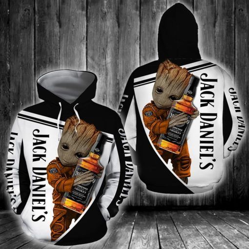NEW Groot hug Jack Daniel's 3d hoodie 2