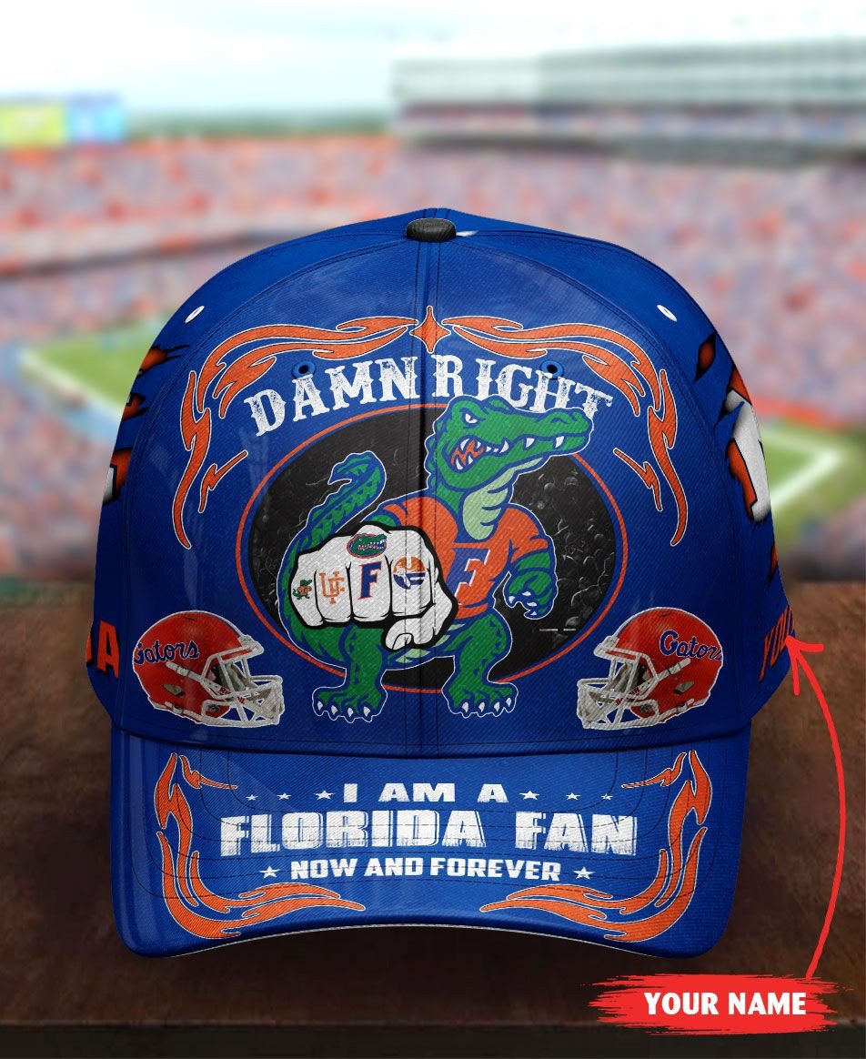 NEW Personalized Damn Right I am a Florida Gators fan now and forever hat cap 8
