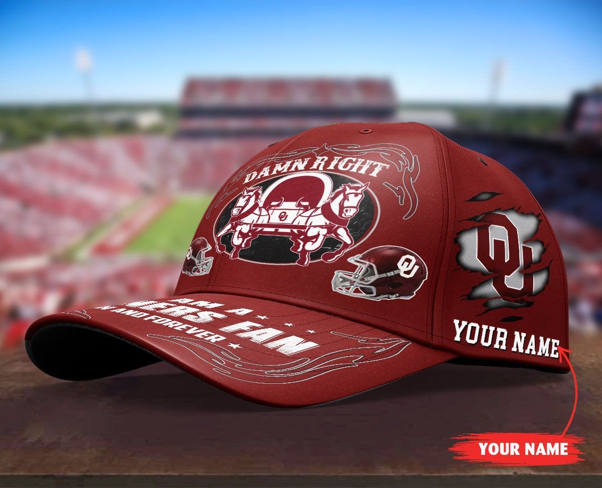 NEW Personalized Damn Right I am a Oklahoma Sooners fan now and forever hat cap 4