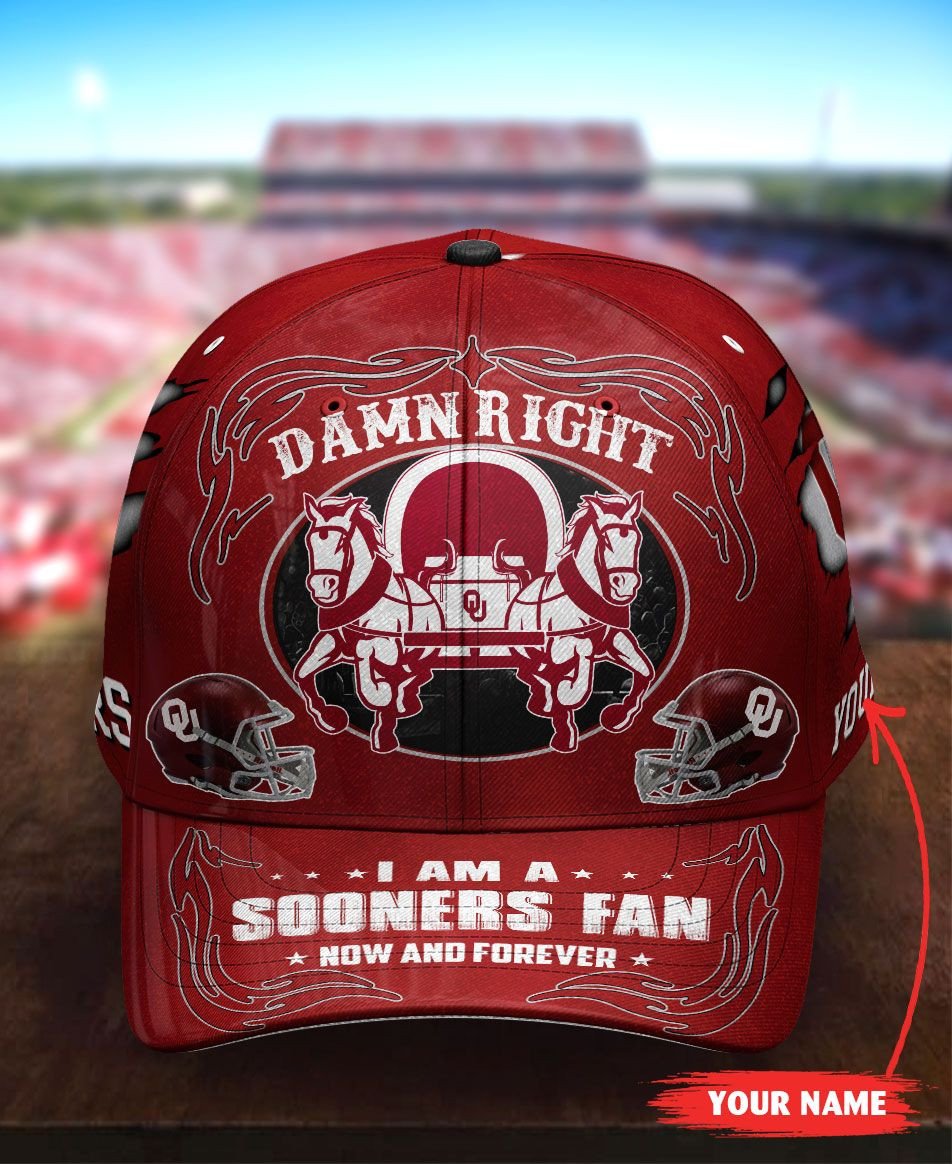 NEW Personalized Damn Right I am a Oklahoma Sooners fan now and forever hat cap 12