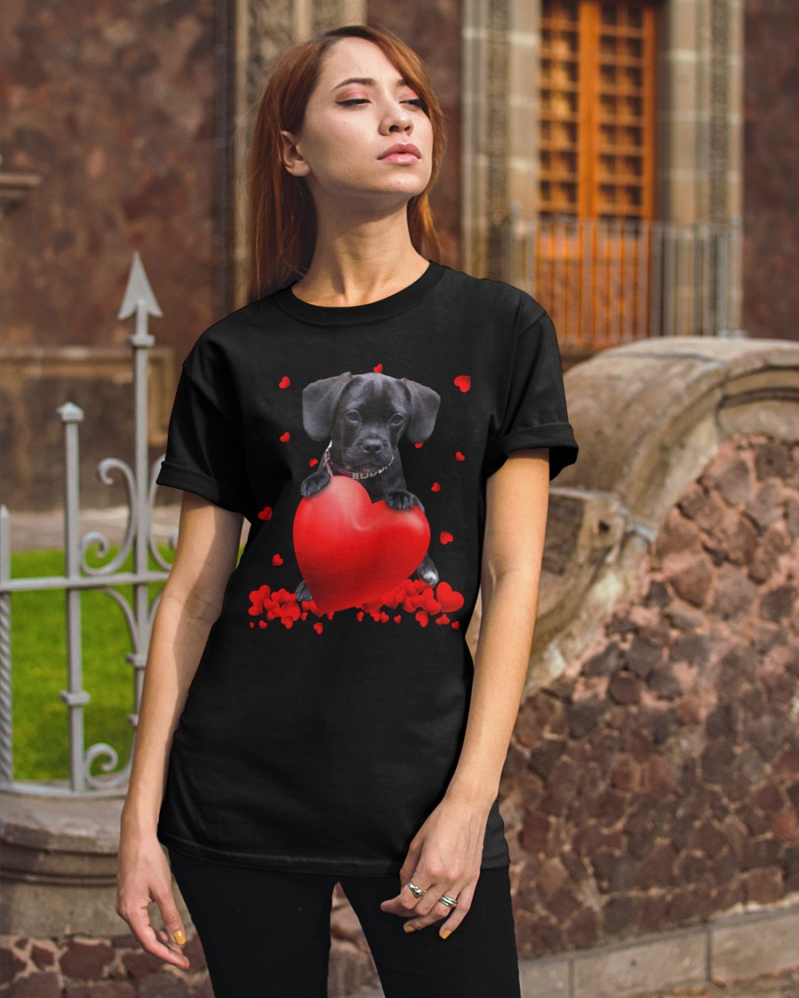 NEW Black Puggle Valentine Hearts shirt, hoodie 22