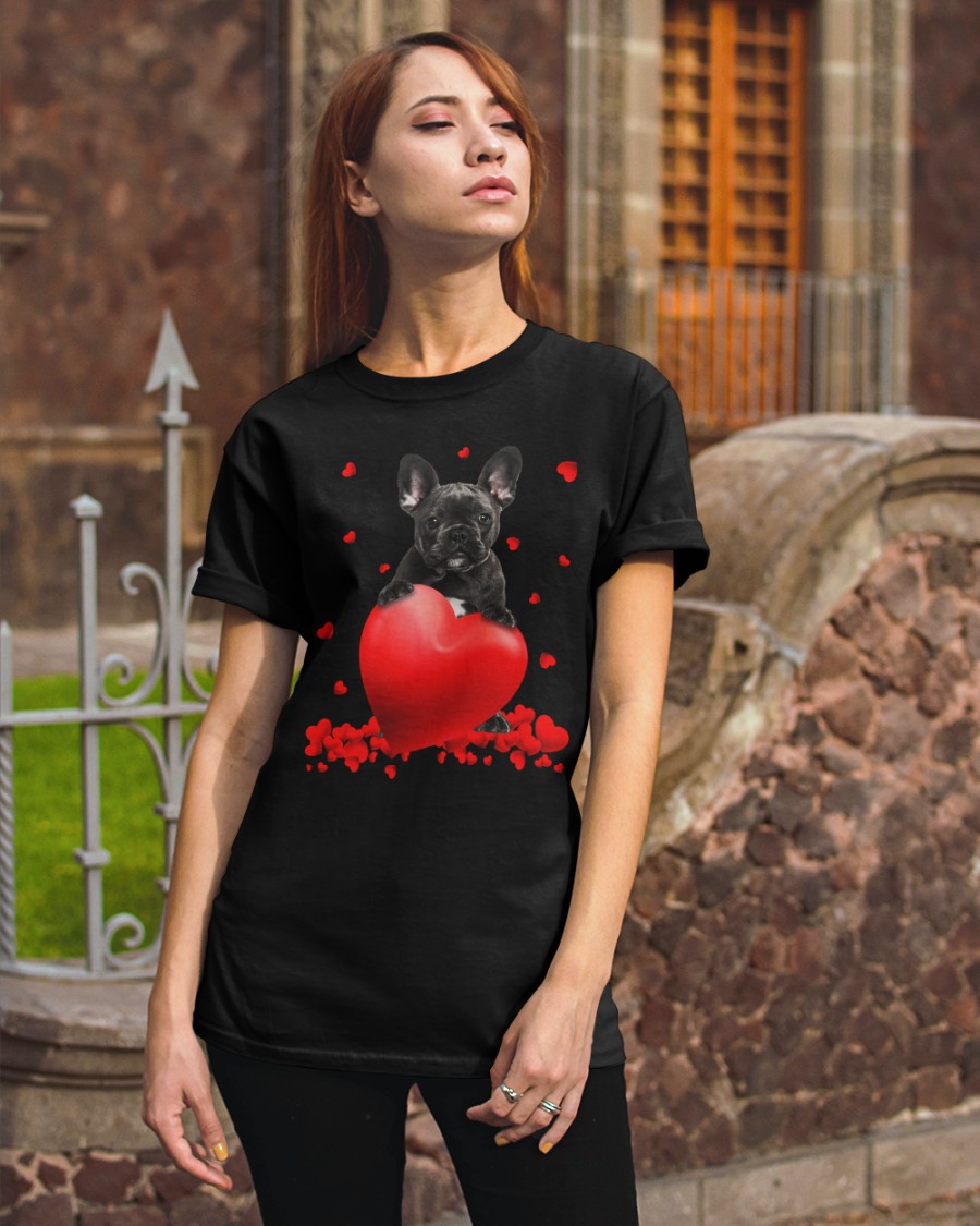 NEW Black French Bulldog Valentine Hearts shirt, hoodie 25
