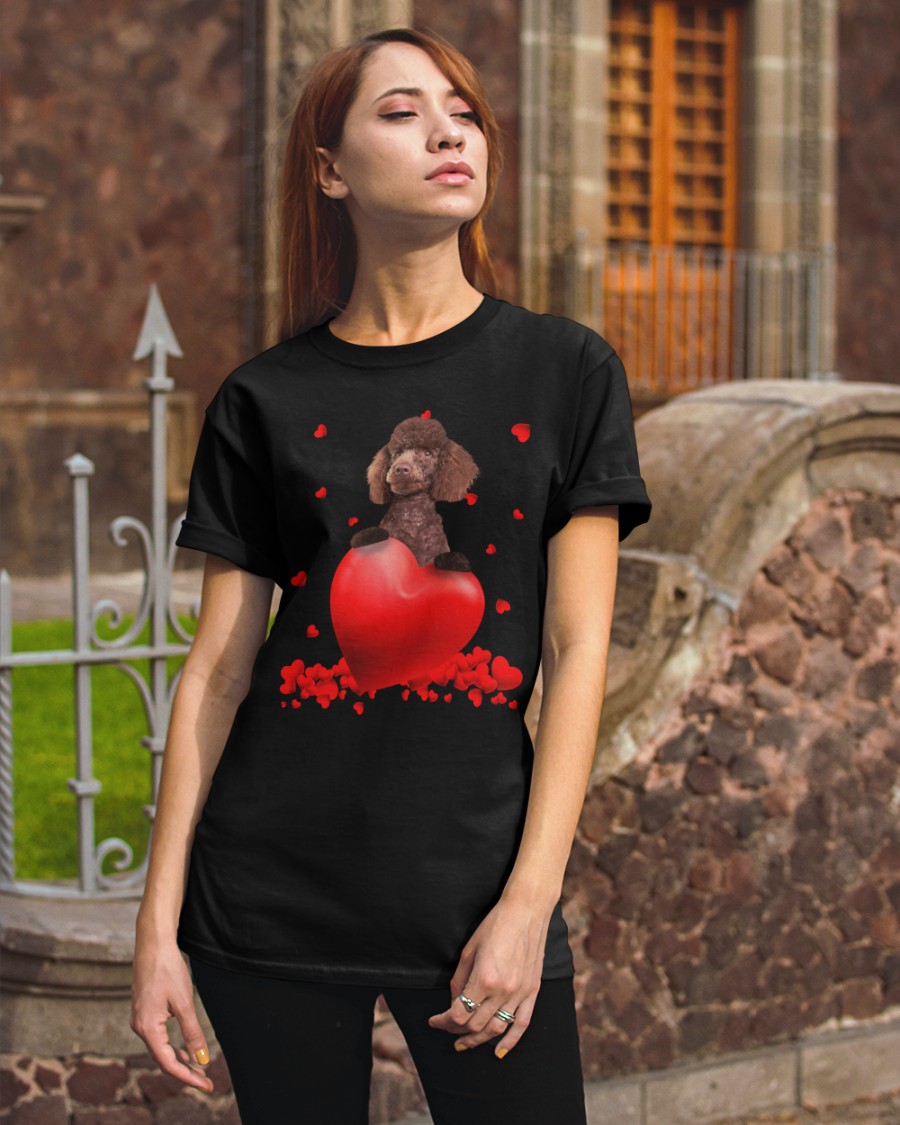 NEW Brown Miniature Poodle Valentine Hearts shirt, hoodie 23