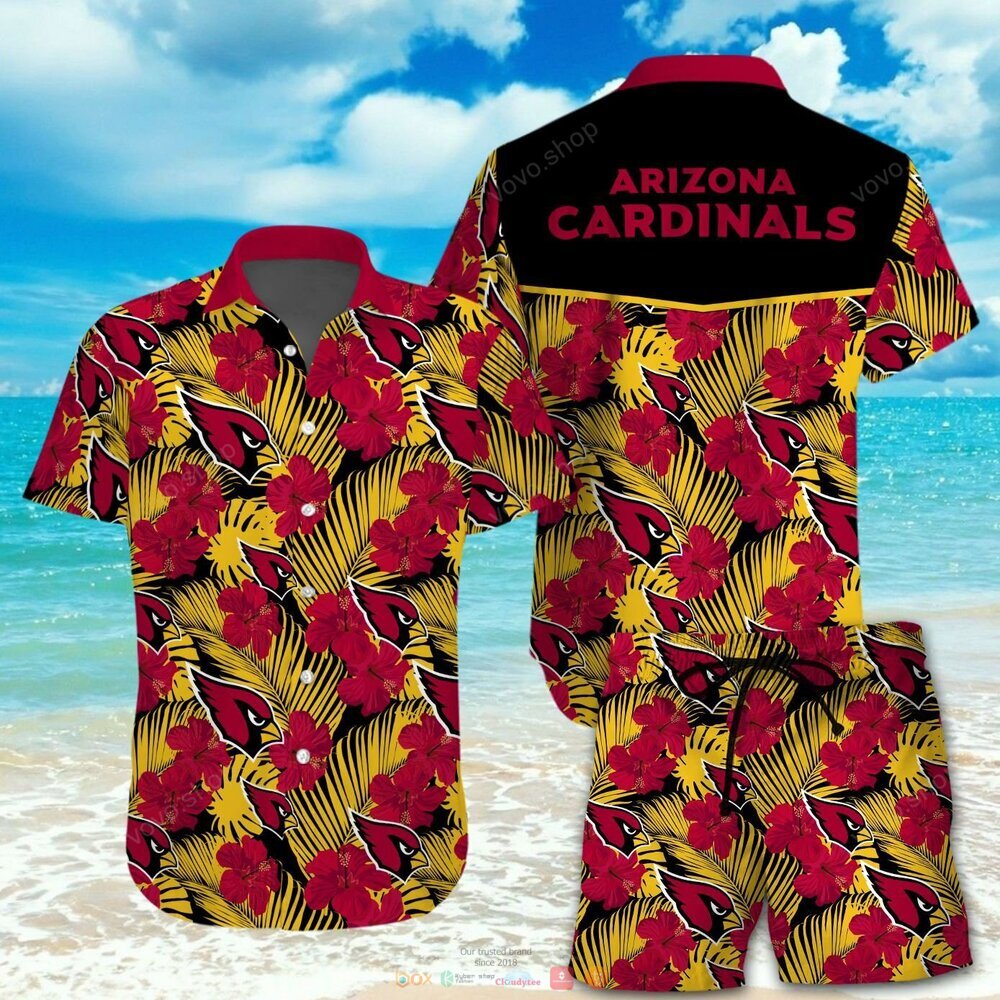 Arizona Cardinals NFL black red Hawaiian Shirt, shorts 6