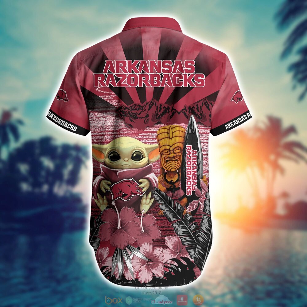 BEST Baby Yoda Arkansas Razorbacks NCAA Hawaiian Shirt, Shorts 6