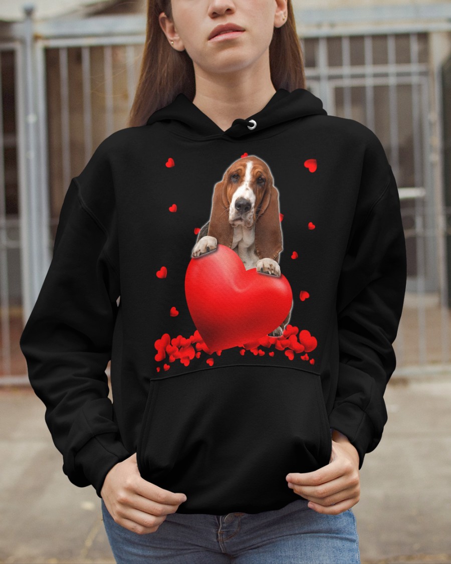 Basset Hound Valentine Hearts shirt, hoodie 16