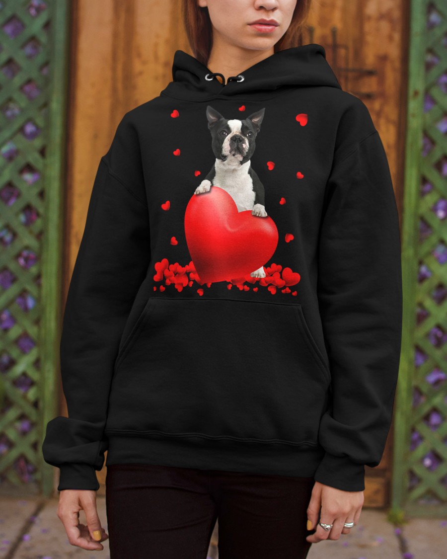 Black Boston Terrier Valentine Hearts shirt, hoodie 21