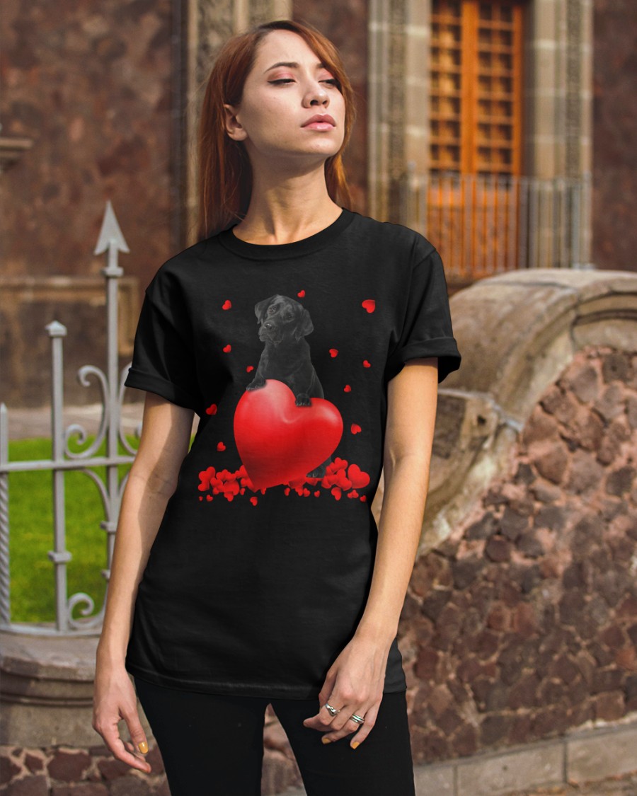 Black Labrador Valentine Hearts shirt, hoodie 1