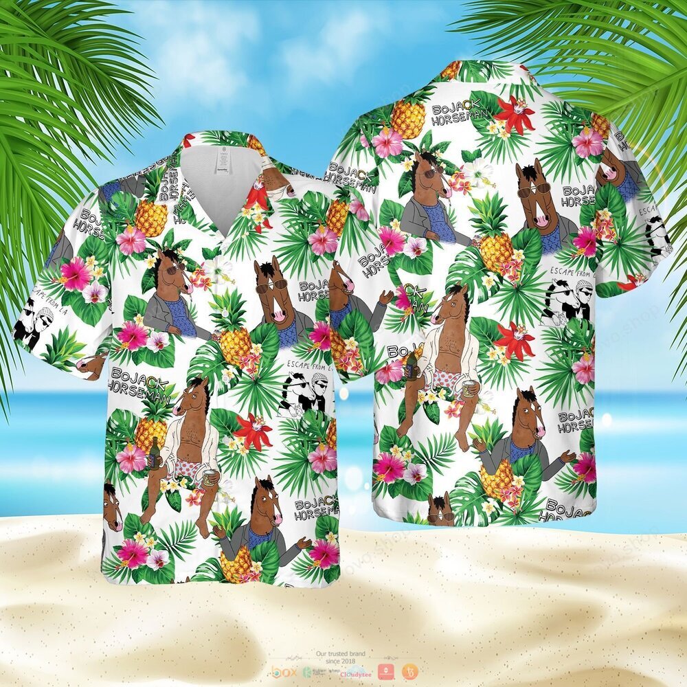 BoJack Horseman pineapple Hawaiian Shirt, shorts 5