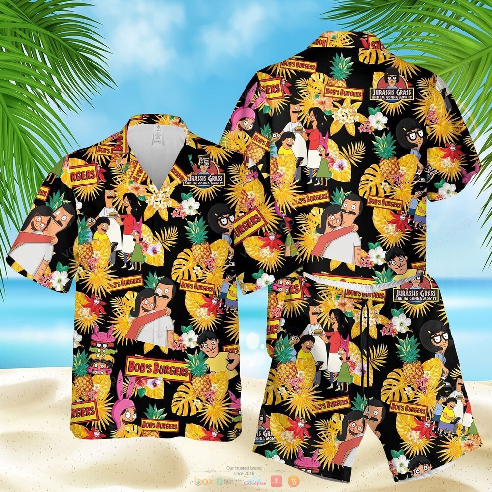 Bob's Burgers pineapple black yellow Hawaiian Shirt, shorts 7